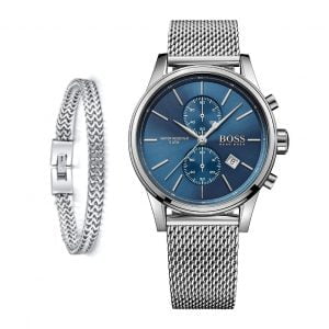 סט שעון יד HUGO BOSS לגברים דגם HB1513441 וצמיד יותם