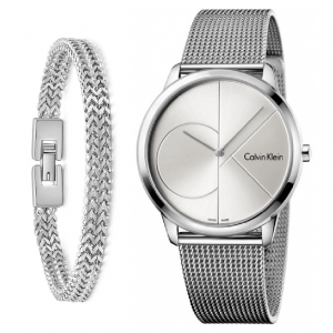 סט שעון יד Calvin Klein לגברים דגם K3M2112Z וצמיד יותם